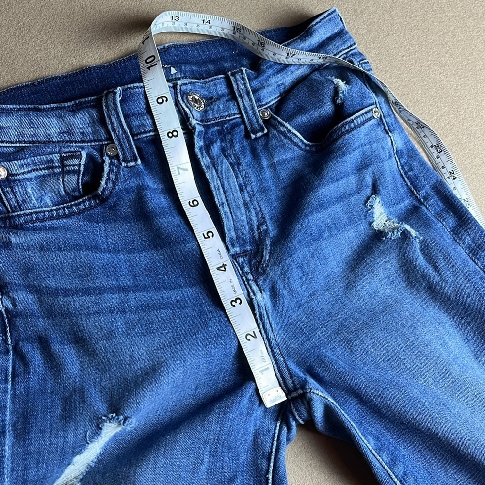 7 For All Mankind Distressed Skinny Jeans - 25 - Picture 6 of 13